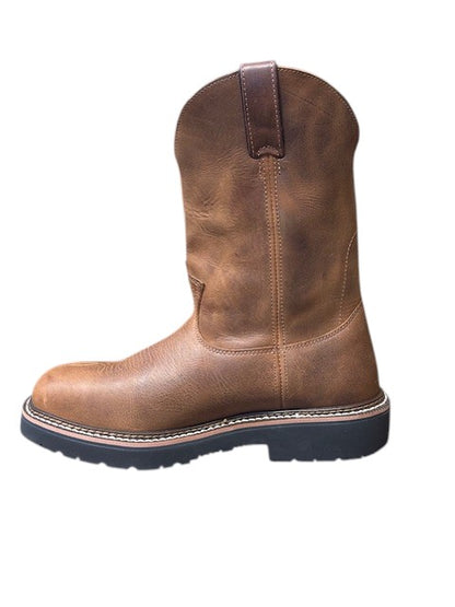 HL4225  Men's Justin Ames Walnut Brown Cowhide Waterproof Steel Toe Work Boots