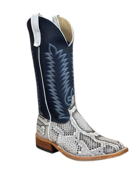 Anderson Bean Python Anderson Bean Navy Bulldozer Burmese Natural Exotic Python Boots 33992