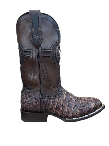 CUADRA Men’s Brown Square Toed Pirarucu Boots CU980-L