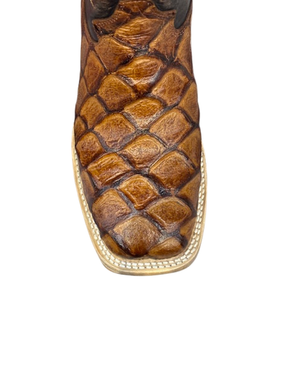 Men's Cowtown Cognac Fish Print Boots Q156