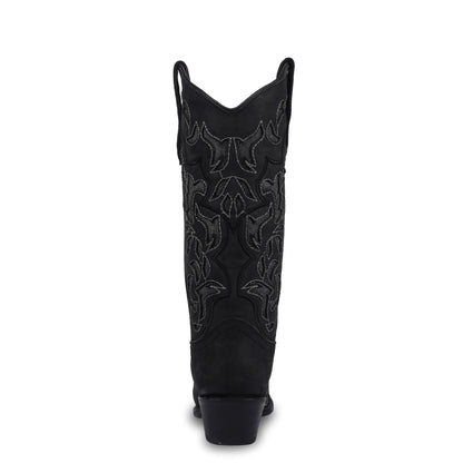Corral Women's Inlay & Embroidery Black/Grey Western Boots - Snip Toe  L6033