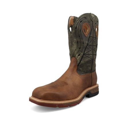Men's Twisted X Lion & Dark Olive Western Nano Work Boots MXBNW11