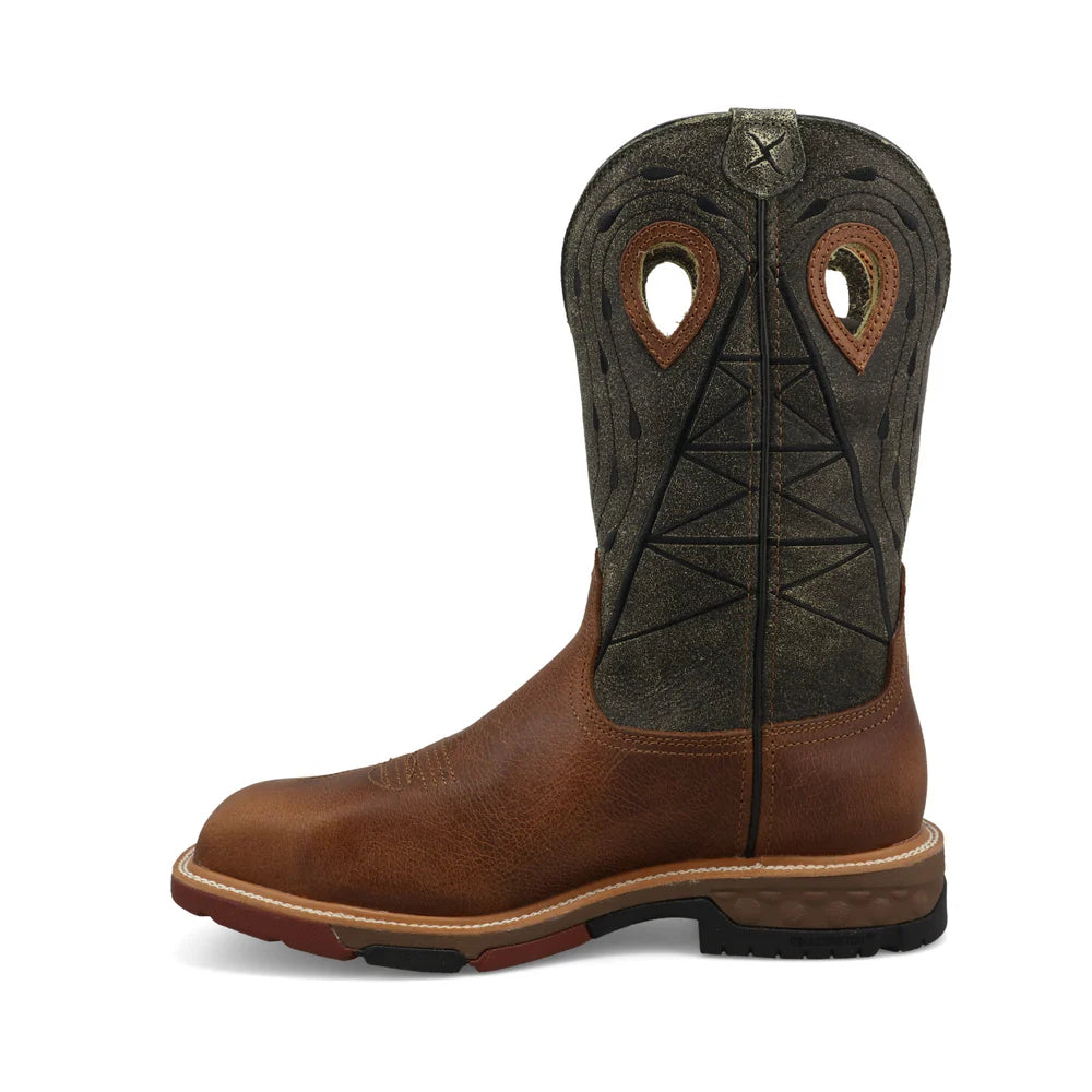 Men's Twisted X Lion & Dark Olive Western Nano Work Boots MXBNW11