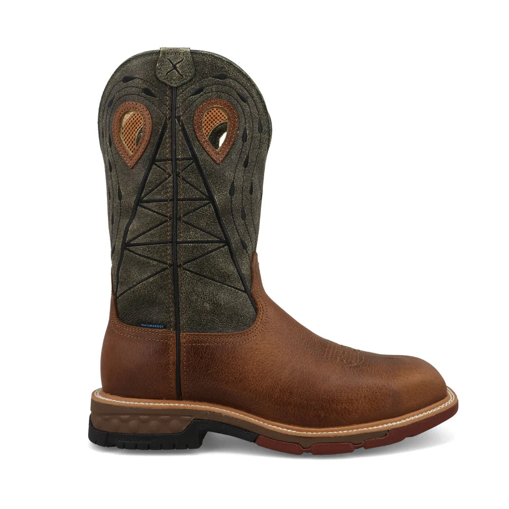 Men's Twisted X Lion & Dark Olive Western Nano Work Boots MXBNW11