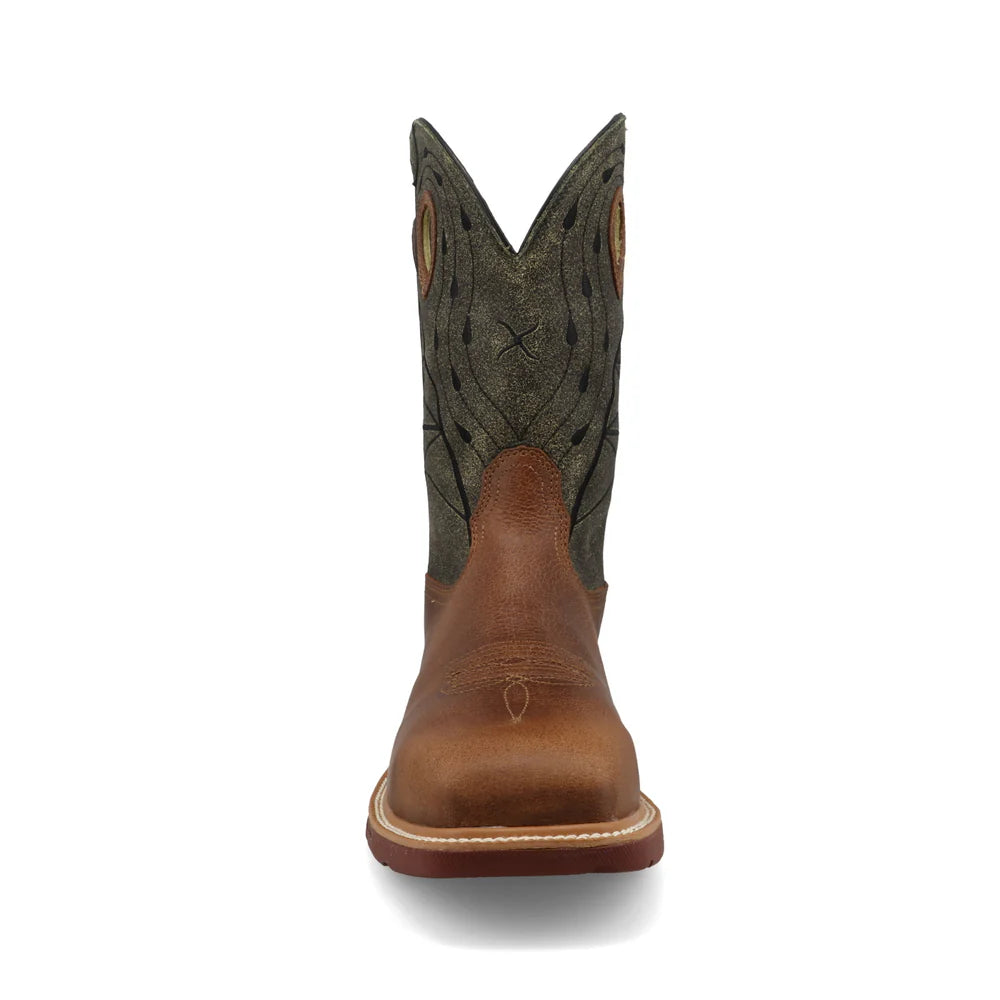 Men's Twisted X Lion & Dark Olive Western Nano Work Boots MXBNW11