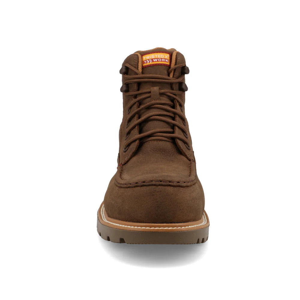 Men's Twisted X  6"  Oak Moc Nano Toe Work Boot MXCNW12