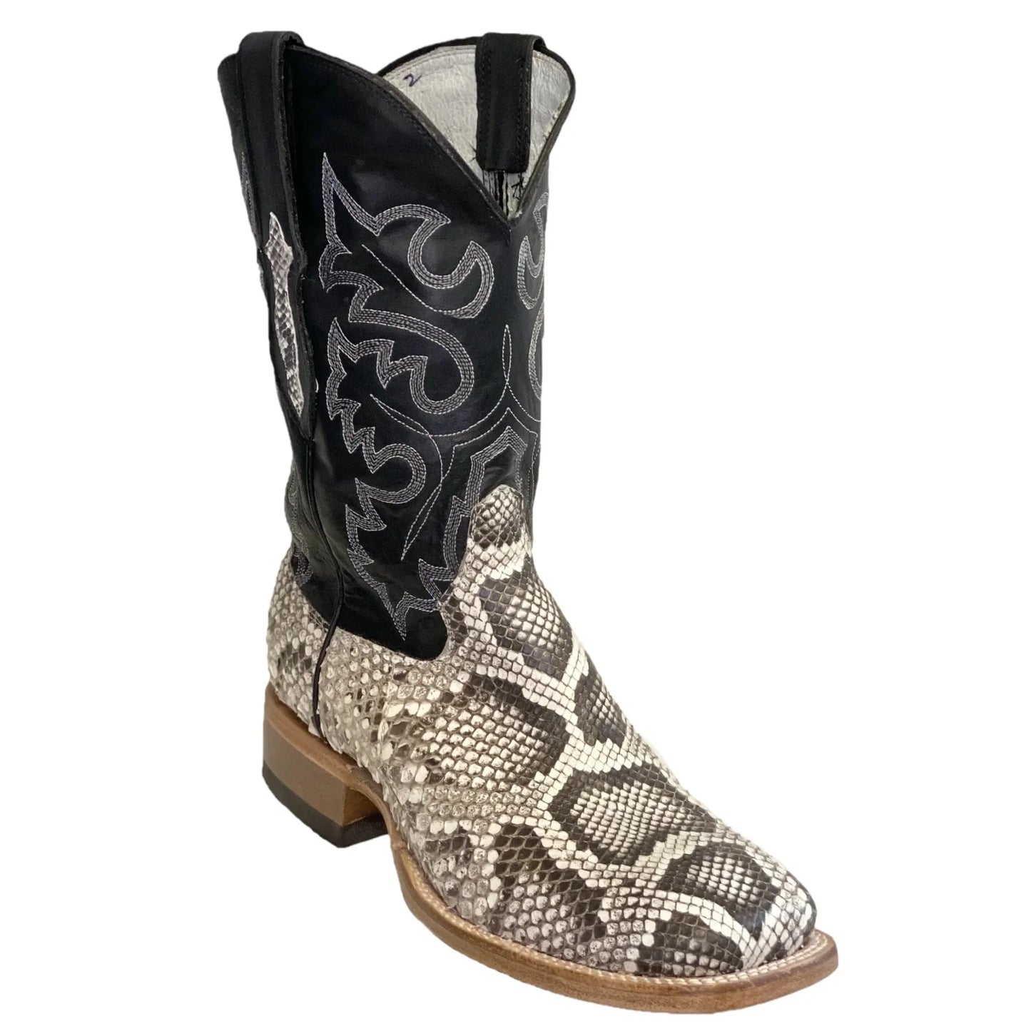 COWTOWN BOOT CO. MEN’S GENUINE NATURAL PYTHON WIDE SQUARE TOE Q809