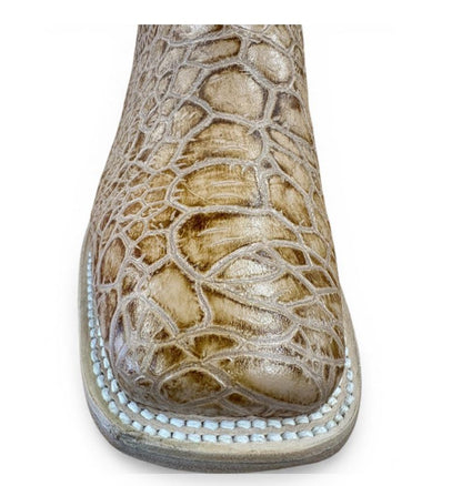 Cowtown Men’s Sea Turtle Tan Print Full Leather Boots – Style# Q6042