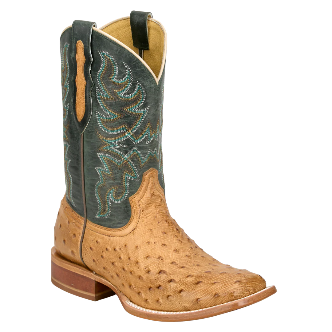 Tony Lama Men's Blaine Umber Forest Green Ostrich Boots RN3571