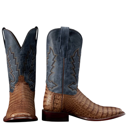 Tecovas Men's The William Navy & Toffee Caiman Western Boot 11079-TFN