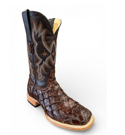 Cowtown Men’s Pirarucu “Big Bass” Brown Boots – Q58