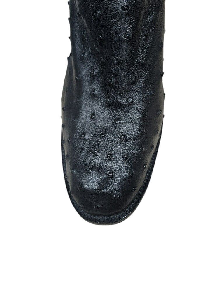 Mens's Rios of Mercedes Black Ostrich Exotic Western Boots 160838