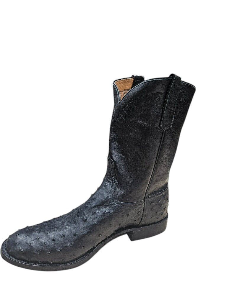 Mens's Rios of Mercedes Black Ostrich Exotic Western Boots 160838