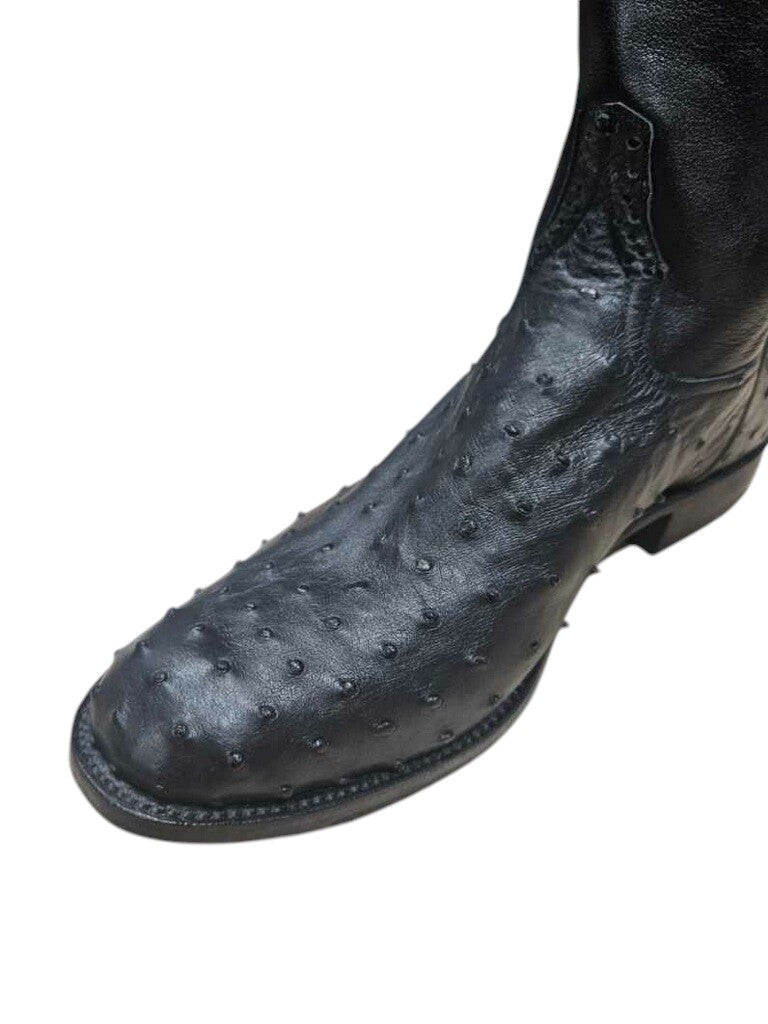 Mens's Rios of Mercedes Black Ostrich Exotic Western Boots 160838