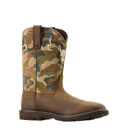 Ariat Men's Ground Breaker Brown Waterproof Camo Steel Toe Work Boot 10074287