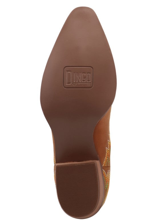 WOMEN'S DINGO LAUREL LEATHER BOOTIE BROWN DI2464-BN