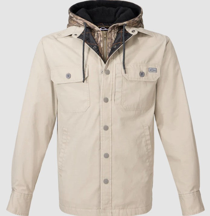 MEN'S DRAKE Campfire Canvas Shirt Jac Hoodie DS1080-KHK