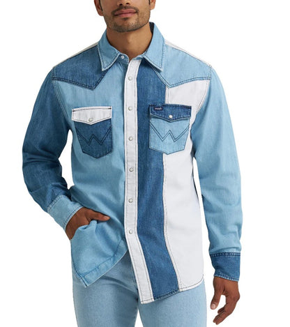 Wrangler Men's Vintage Inspired Indigo Snap Shirt 112374802