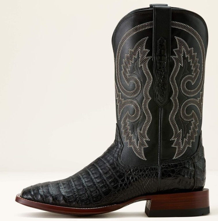 Men's Ariat Classic Callen Wide Square Toe Western Boot MATTE BLACK CAIMAN BELLY|MIDNIGHT BLACK 10063772