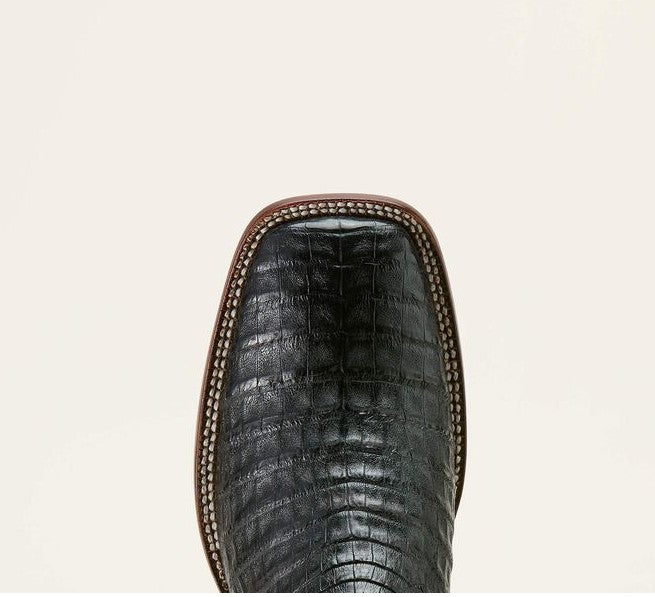 Men's Ariat Classic Callen Wide Square Toe Western Boot MATTE BLACK CAIMAN BELLY|MIDNIGHT BLACK 10063772