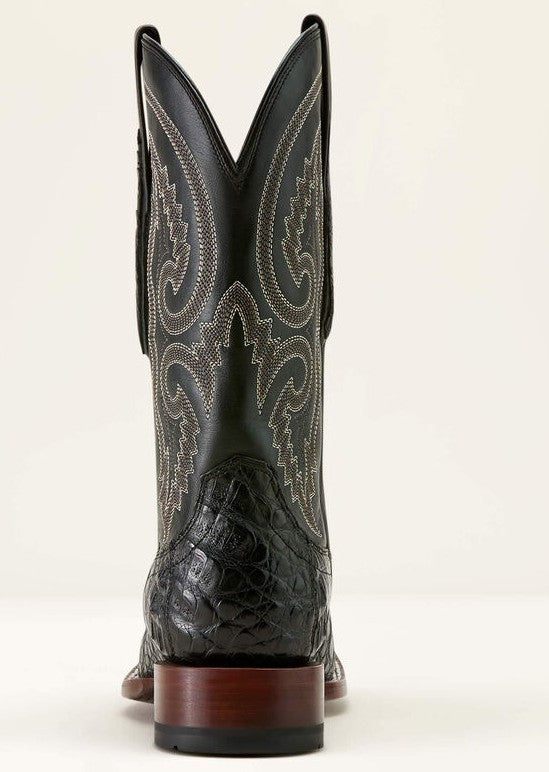 Men's Ariat Classic Callen Wide Square Toe Western Boot MATTE BLACK CAIMAN BELLY|MIDNIGHT BLACK 10063772
