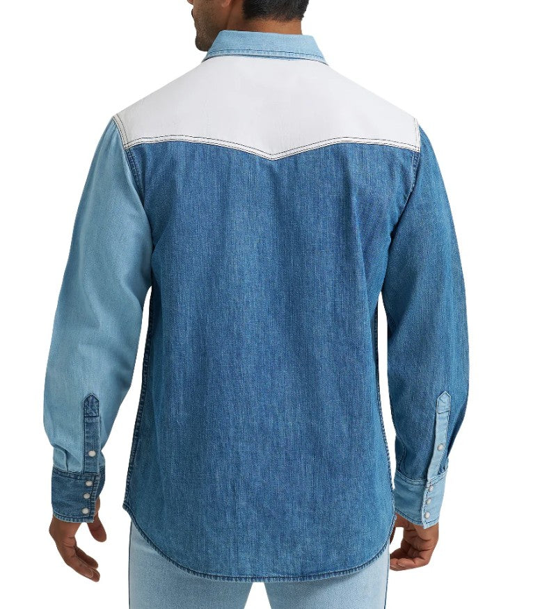 Wrangler Men's Vintage Inspired Indigo Snap Shirt 112374802