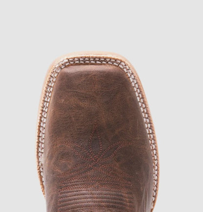 HYER Men's Bucklin Tan Leather Square Toe Western Boot HM11049