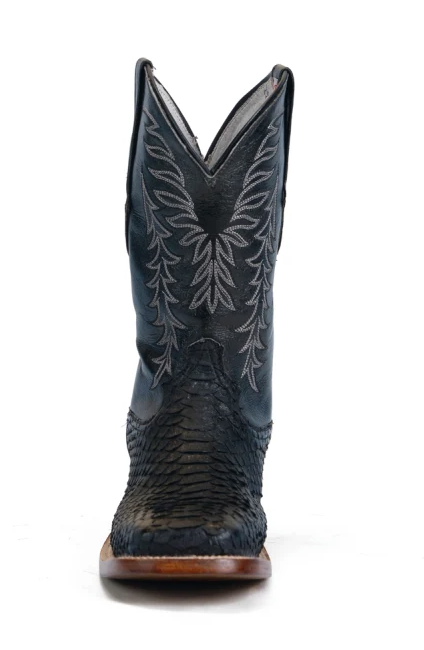 Cowtown Men's Python Belly Black Square toe 800Q