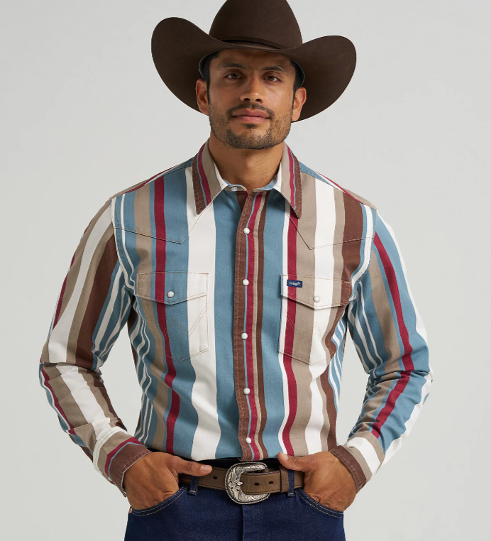 Men's Wrangler Brushpopper Prairie Snap Work Shirt 2375204
