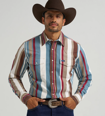 Men's Wrangler Brushpopper Prairie Snap Work Shirt 2375204