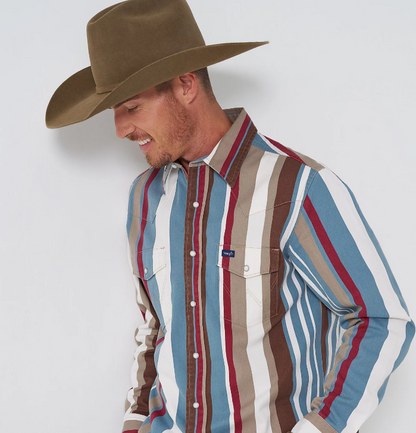 Men's Wrangler Brushpopper Prairie Snap Work Shirt 2375204
