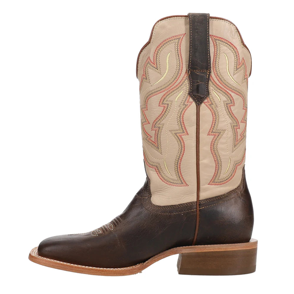 Ladies R. Watson Goat Embroidered Wide Square Toe Cowboy Boots WRL0006-2