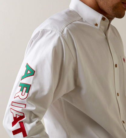 Ariat Mens Team Logo Mexico White Shirt - 10040911-X BIG AND TALL SIZES