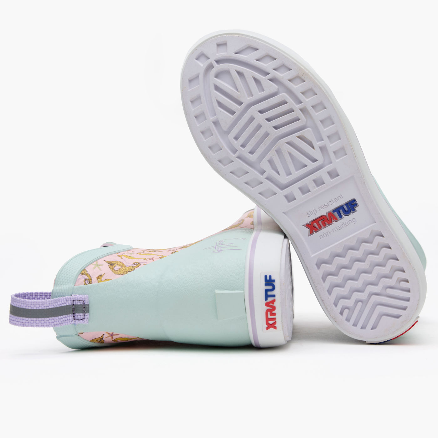 XTRATUF  Big Kids Ankle Deck Boot Guy Harvey/ Seahorse XKABGH4Y