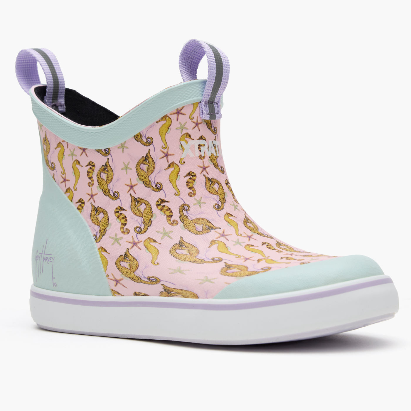 XTRATUF  Big Kids Ankle Deck Boot Guy Harvey/ Seahorse XKABGH4Y