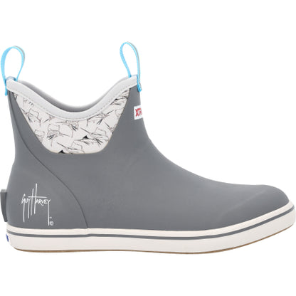 Men's 6 in Ankle Deck Boot Guy Harvey in Grey / Sailfish Sketch-XMABGHSS