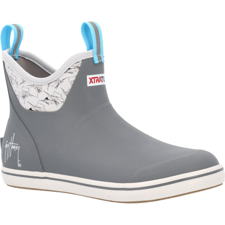 Men's 6 in Ankle Deck Boot Guy Harvey in Grey / Sailfish Sketch-XMABGHSS