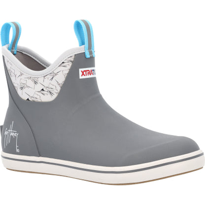 Men's 6 in Ankle Deck Boot Guy Harvey in Grey / Sailfish Sketch-XMABGHSS
