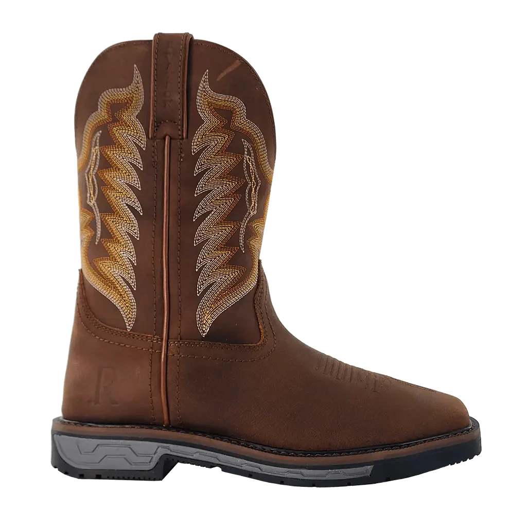R WATSON Men’s Cowhide Wide Square 11″ Steel Toe Work Boot RW1804-ST