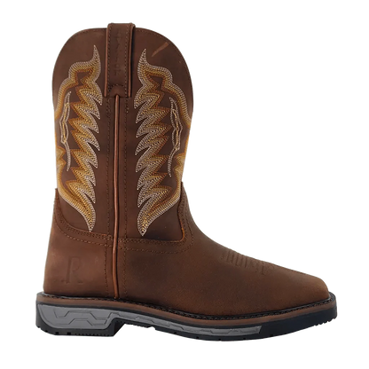 R WATSON Men’s Cowhide Wide Square 11″ Steel Toe Work Boot RW1804-ST