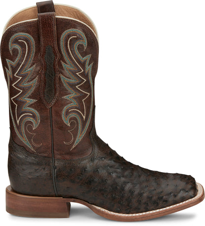 TONY LAMA MEN'S FOSTER BROWN SIENNA FULL QUILL OSTRICH WESTERN BOOTS EP6098
