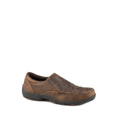 Roper Men’s Casuals - Driving Moc - Slip On - Brown Embossed Ostrich