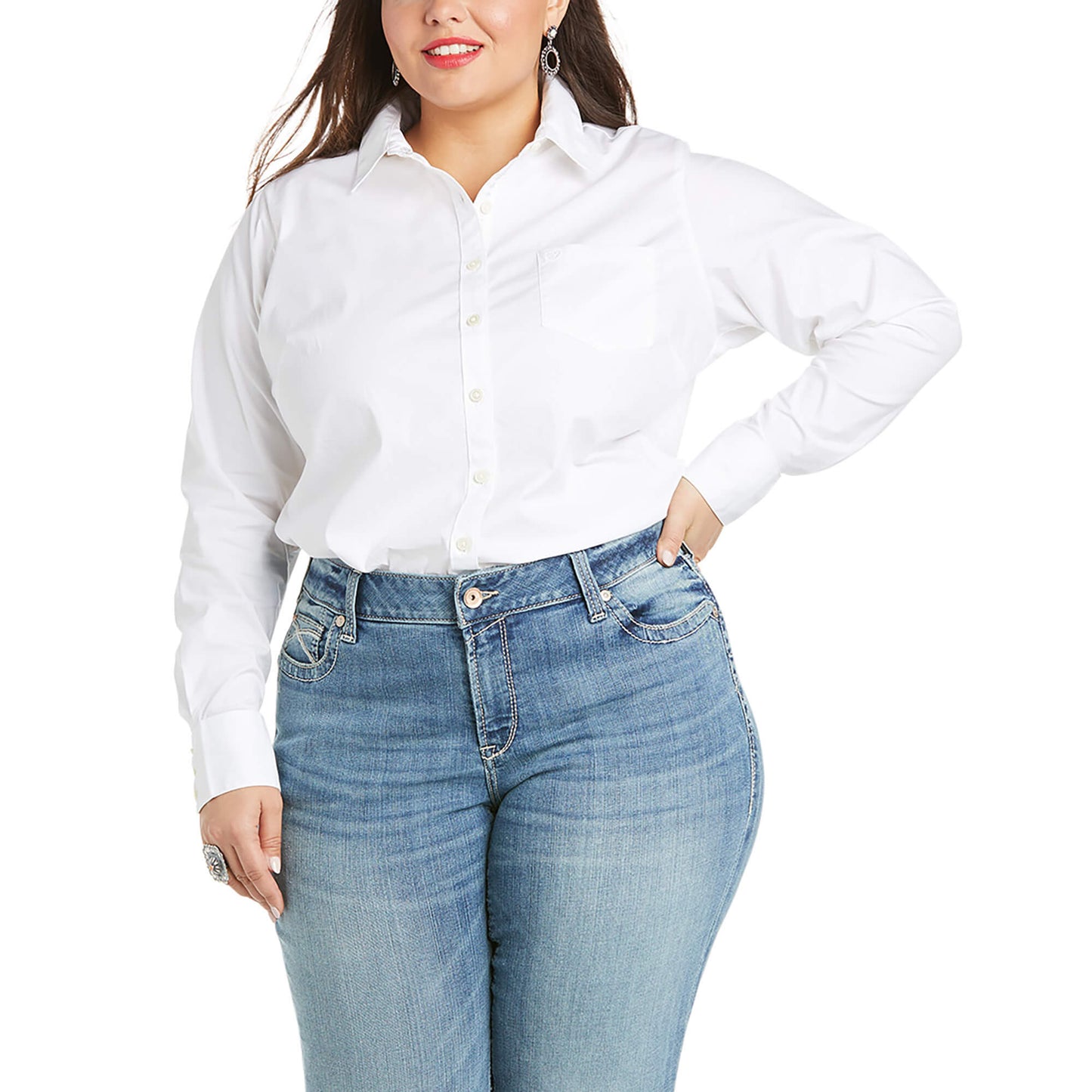 Ariat® Ladies Kirby Stretch White Button-up Shirt 10022065