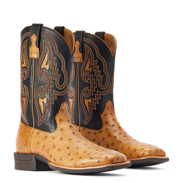 Ariat® Men's Dagger Antique Saddle Ostrich Square Toe Boots 10042474