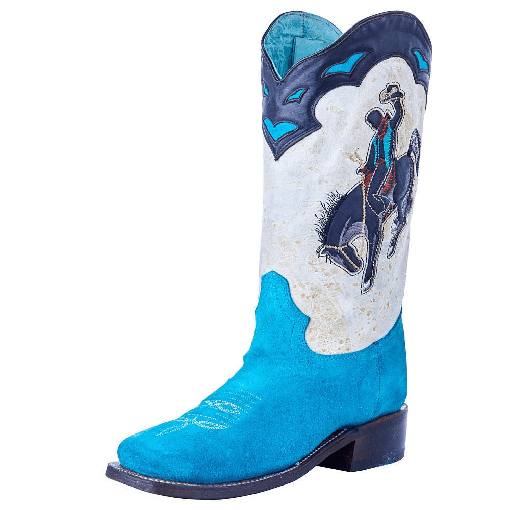 Women`s Corral Blue Suede Inlay Cowgirl Boot A4210