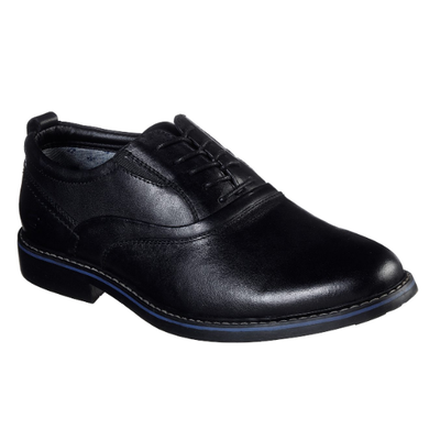 Skechers Bregman - Velsom Leather Lace Up Men's Oxford Shoes 66403 BLK