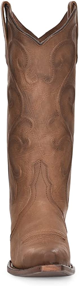 Circle G Ladies  Cinnamon Embroidery, Snip Toe, Leather Sole, 13" Shaft, Cowhide Leather, Western Boot L6014