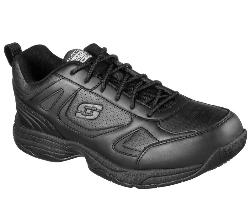 SKECHERS MEN'S Work Relaxed Fit: Dighton SR 77111 BLK WORK SHOES