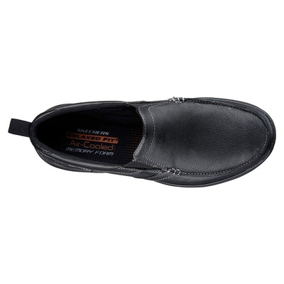 SKECHERS HARPER FORDE RELAXED FIT MENS CASUAL SHOES 64858 BLK SKECHERS HARPER FORDE RELAXED FIT MENS CASUAL SHOES 64858 BLK