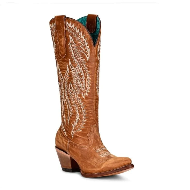 Corral Ladies Embroidery Golden Brown Western Tall Boots A4216